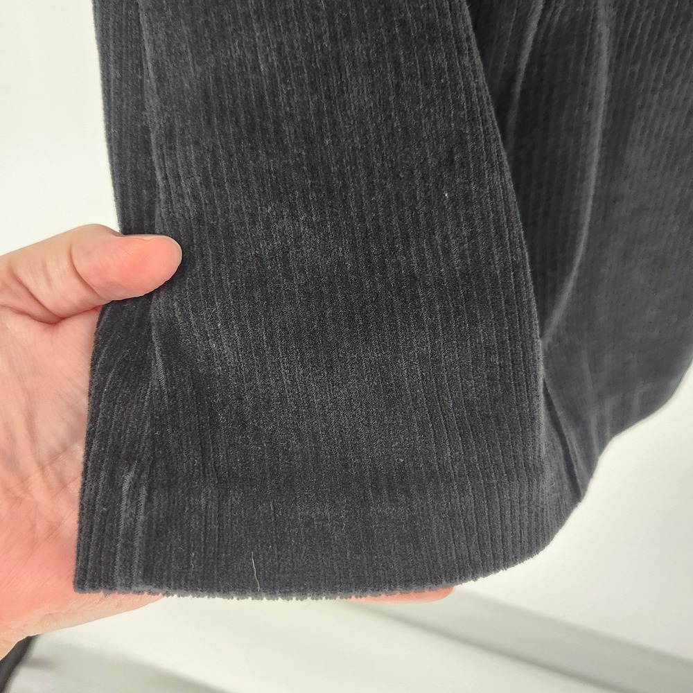 Aerie Groove On Ribbed Velour Flare Pant Size M Black Wide Wale Cozy Soft Grunge - Picture 8 of 8